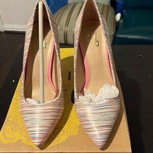 New Light Pink Striped Mix No. 6 Pumps.